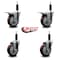 Service Caster 4'' Maroon Poly Swivel 1'' Expanding Stem Caster Set 2 Total Lock Brakes, 4PK SCC-EXTTL20S414-PPUB-MRN-2-S-2-1 - alternate 2